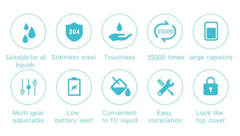 AIKE 1100ML Automatic Liquid Soap Dispenser Bathroom Hand Sanitizer Liquid Dispenser Stainless Steel Wall Mounted Soap Dispenser