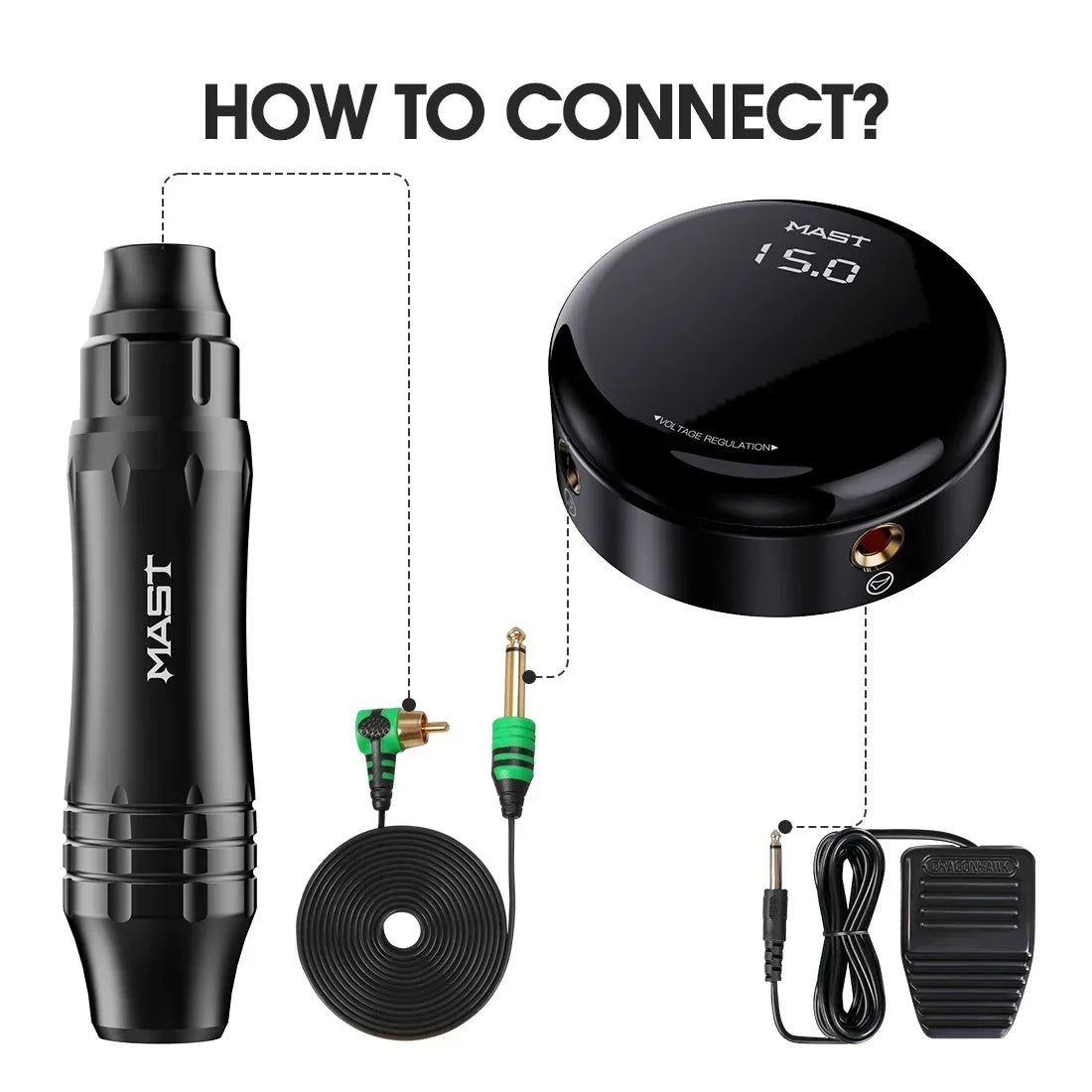 Mast P10 Ultra Tattoo RCA Machine Pen Makeup Permanent Kit New OLED Screen Power Supply Cartridge Needles Set Tattoo Kits