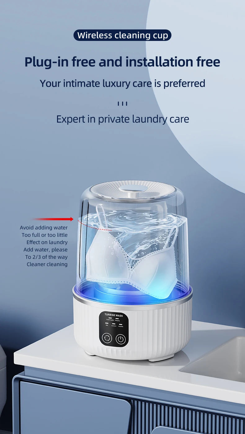 Mini Portable Wireless Washing Machine for Cup Underwear Socks Household Travel Underwear Special Charging Washing Machine