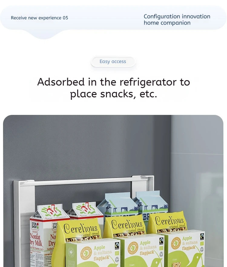 Magnetic Metal Washing Machine Side Shelf Space-saving Folding Clothes Rack No Punching Temporary Rack Simple Bathroom Shelf