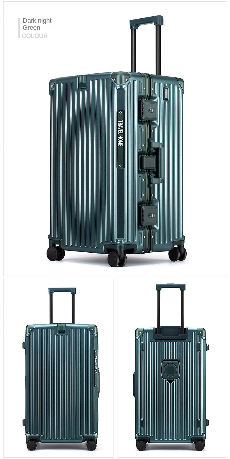 COLENARA High Quality Suitcase Aluminum Frame Large Capacity Trolley Case Cart Travel Bag 24"26"28"30 Inch Rolling Luggage