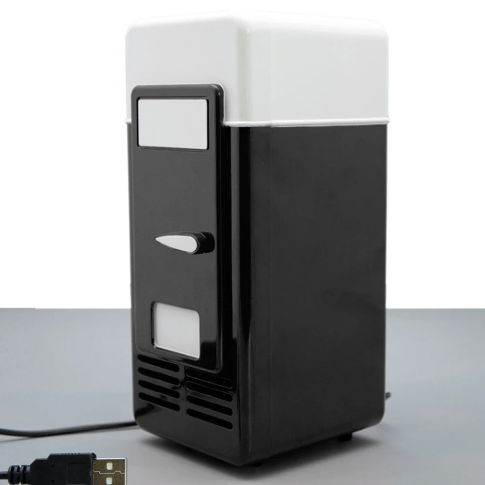 USB Refrigerator Fridge Portable Cooler Mini Beverage Drink Cans Cooler / Warmer for Car Laptop PC Computer Black Red Color 2025