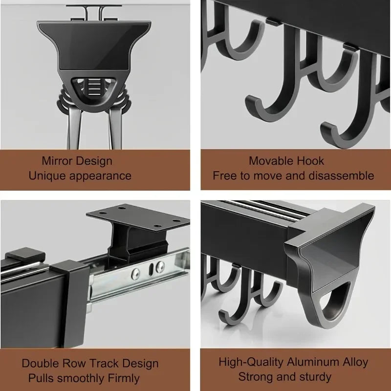 ZEXEF Pull Out Pot and Pan Storage Rack Organizer Kitchen Cabinet Push-Pull Pot Locker Push-Pull Rack Kitchen Organizer