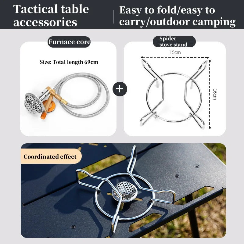 Outdoor Lightweight Folding Table Camping Hiking Travel Fishing Retractable Small Table Military Green Aluminum Alloy RuggedDesk