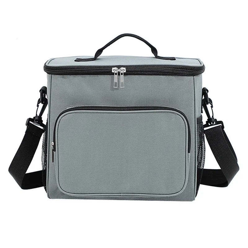 Portable lunch bag food thermal box durable waterproof office cooler lunchbox with adjustable shoulder strap insulated case. ZMT