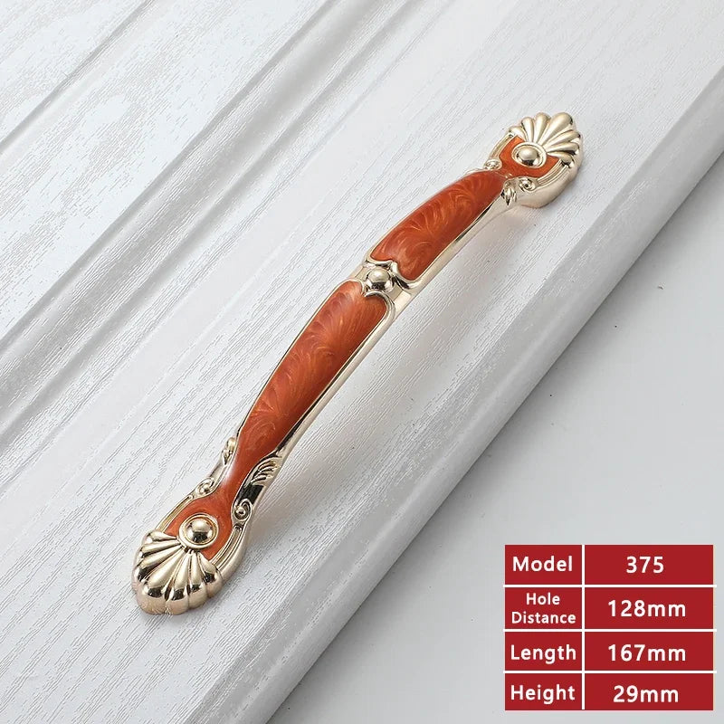 YM Red Amber Cabinet Handles Drawer Knobs for Kitchen Dressers Closets Wardrobe - Furniture Storage Door Pulls