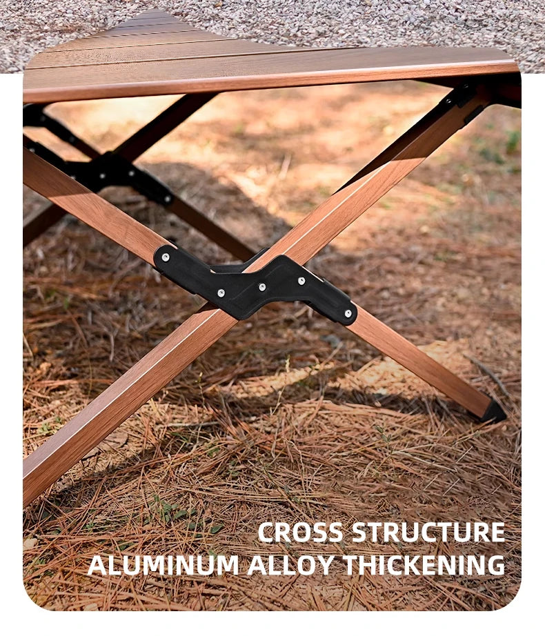 Outdoor Camping Folding multifunctional IGT Wood table Gas Stove Portable lightweight Camp BBQ Grill Table Picnic table