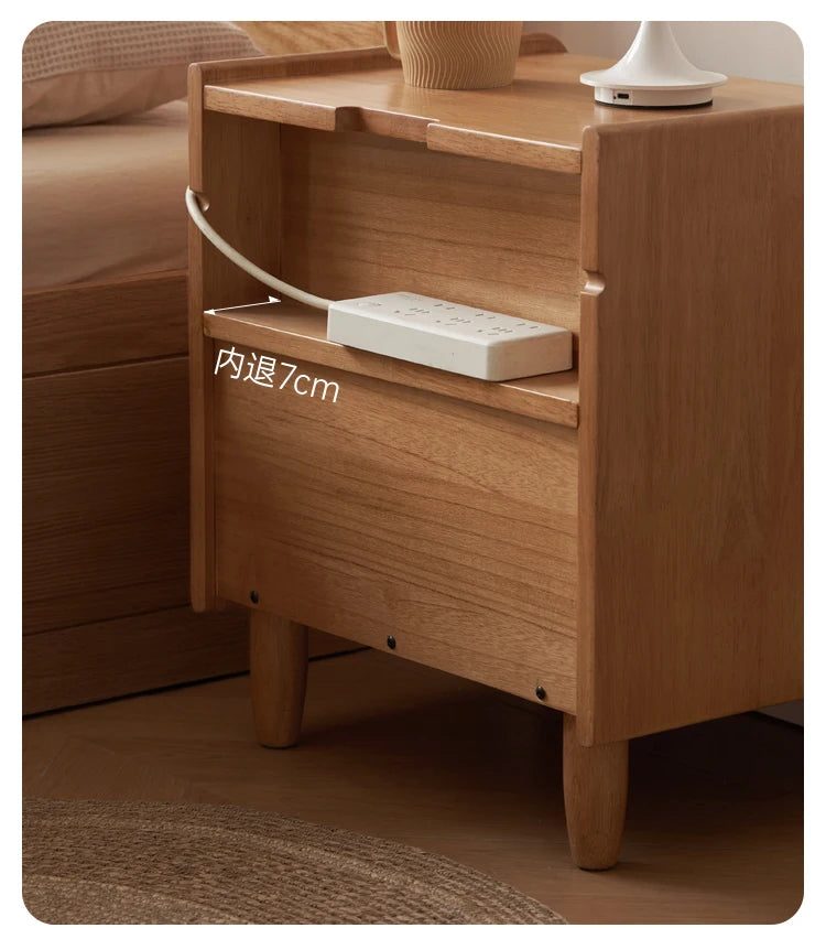 Chinese Vintage Nightstands Simple Rustic Mid Century Classic Nightstands Bedroom Hidden Storage Meubles De Chambre Furniture