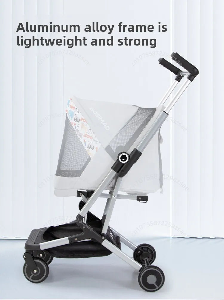 Portable pet stroller Ultra-light and easy to fold Large capacity pet stroller can accommodate two cats at the same time