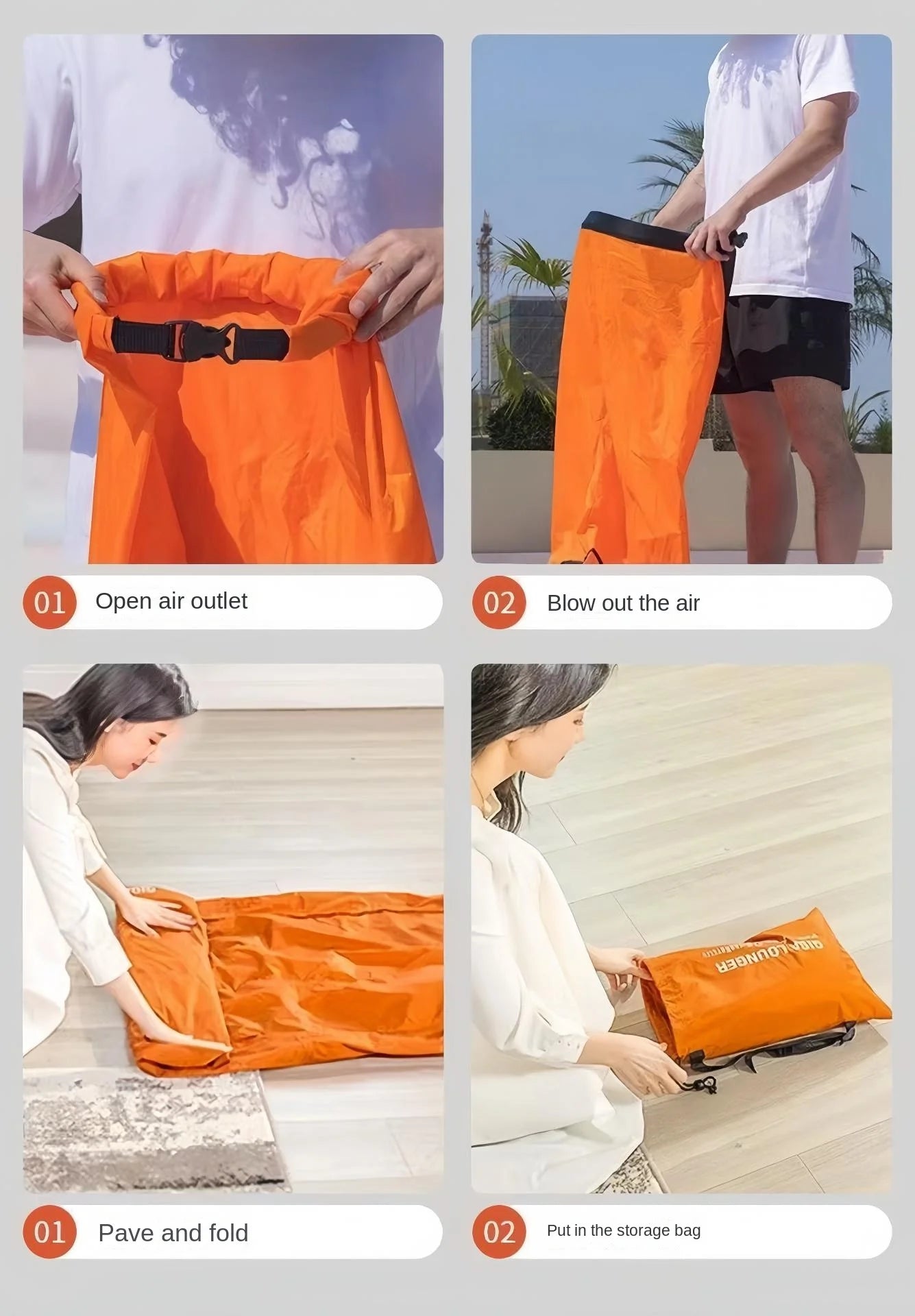 One Click Self Inflating Lazy Sofa Portable Inflatable Sofa Lounge Chair, Beach Camping Leisure Wave Sofa Chair, Rechargeable