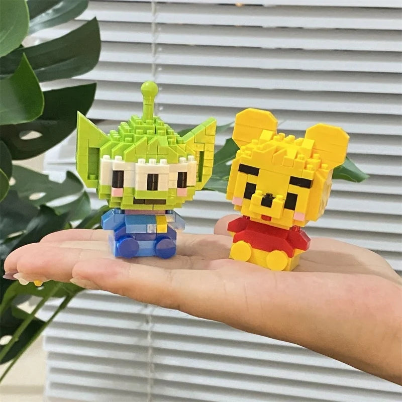 Disney Anime Princess Building Blocks Stitch Mickey Mouse mini Action toy Figures Blocks Toys Bricks Assemble Toys Kids Gifts