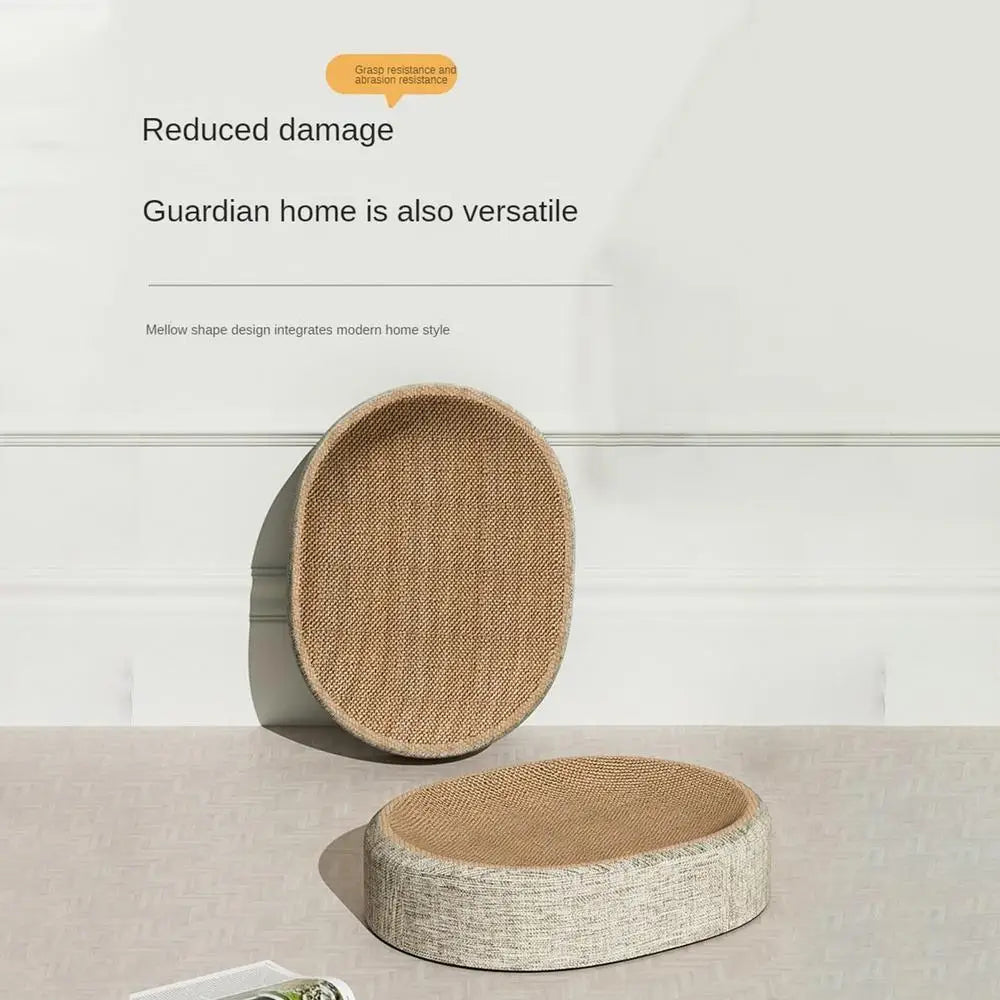 Oval Shape Scratch Pad For Cats sisal Scratching Cat Bed Multifunctional Pet Sleeping Mat Cat Scratch Bed For Cats To Rest
