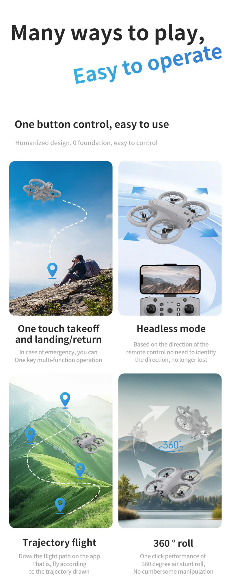 High-definition aerial photography drone remote control quadcopter children's toy