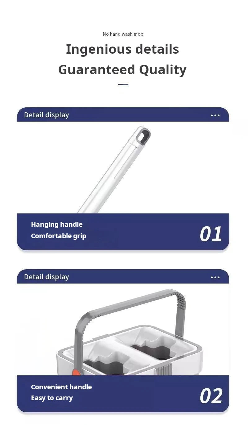 Microfiber Mop with Bucket, 360 Rotating, Flat Squeeze, Floor Cleaner Tool, Home Kitchen, Multifunction Cleaning Mops