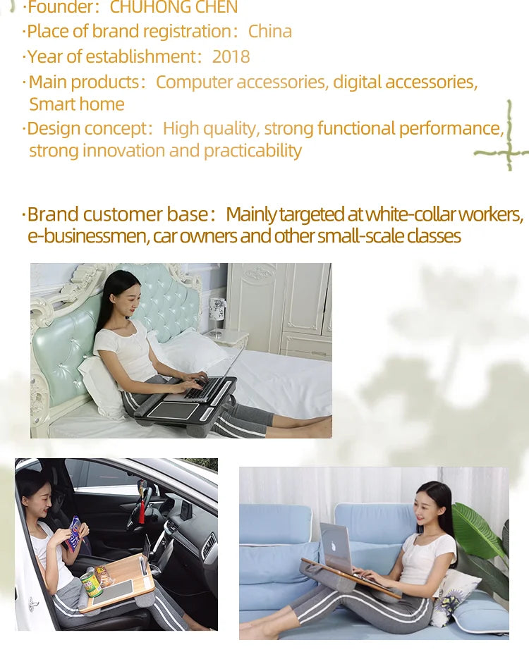 MUMUCC Lazy Laptop Table with Cushions and Slots, Multifunctional  Mini Pillow Table, Portable Room Desk, Office Lumbar Support