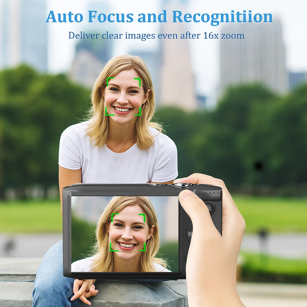 Ourlife Compact Digital Camera 5K 72MP 2.8'' Screen LCD Screen 16X Digital Zoom Vintage Photography Vlog Video Recorder YouTube