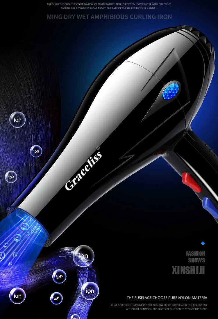 Original EU Plug Hot Cold Wind Professional Hair Dryer Blow dryer Hairdryer For Hair Salon for Household Use