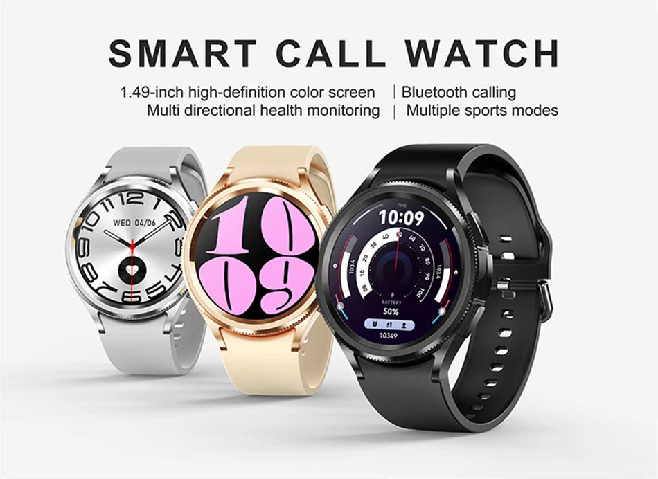New Bluetooth Call Fashion Smart Watch 6 Classic Men's Outdoor Sports Fitness Full Screen Touch Health Monitoring Smartwatches