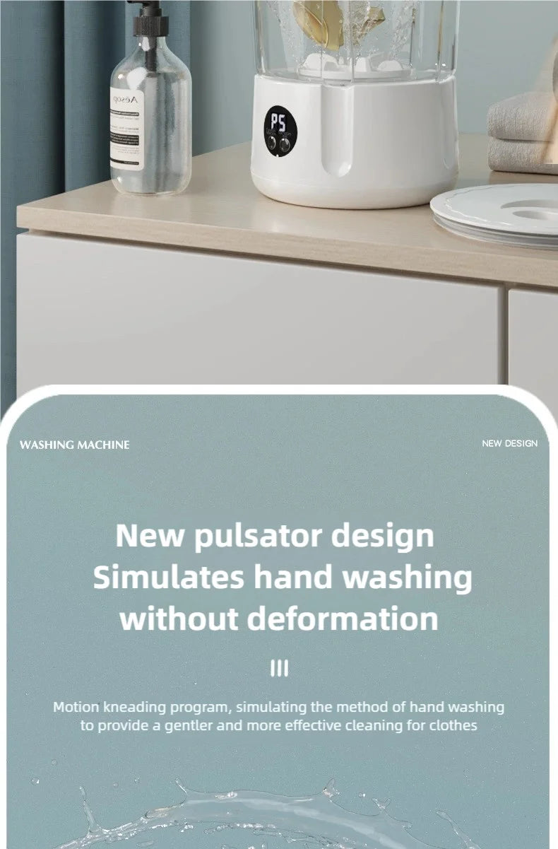 TINSOL Portable Mini Washing Machine Laundry Device Perfect for Travel Socks & Underwear Cleaning Effortlessly Clean Your Clothe