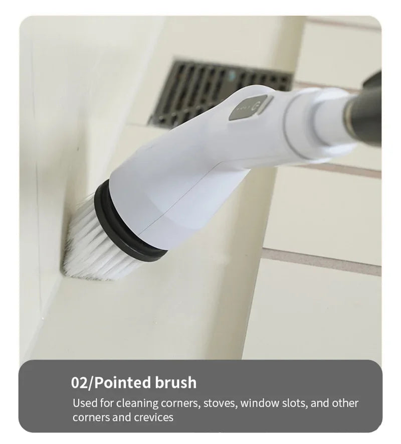 Xiaomi 2000mAh 6-in-1 Electric Cleaning Brush Wireless Electric Rotary Clean Brush Shower Clean 8 Head For Bathroom Kitchen Home