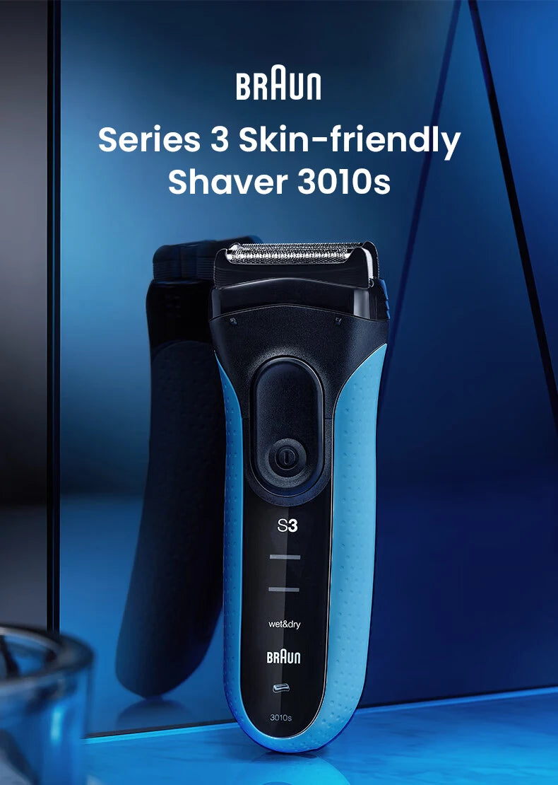 Braun Electric Shaver 3 Series ProSkin 3040S 3010S Reciprocating Shaver For Men Shaving Machine With Trimmer 100-240v