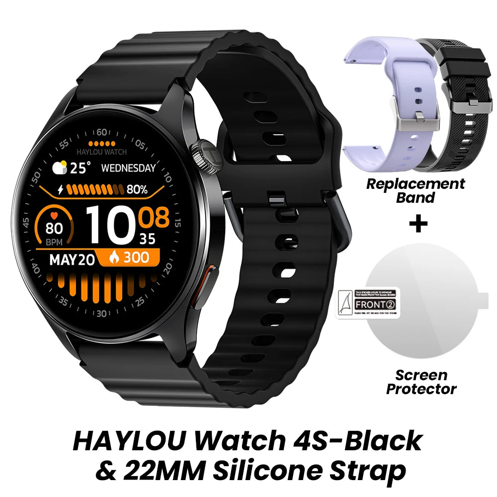 HAYLOU Watch 4S GPS Smartwatch 1.43” HD AMOLED Display 5 Satellite GPS Positioning 120+ Workout Modes Sport Fitness Smart Watch