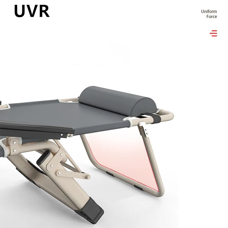 UVR Recliner Foldable Outdoor Beach Chair Office Lunch Chair Home Computer Chair Backrest Chair Adjustable Balcony Armchair Bed