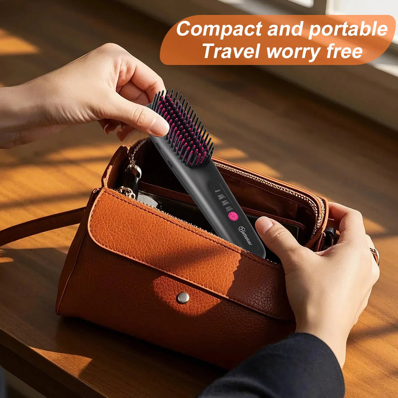 Hatteker Ion Straightening Comb Portable Home Use Negative Multi-temperature Adjustable Straightener New Model Hair Styling Tool