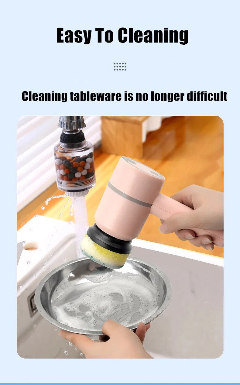 2025 Multi Functional Wireles Electric Cleaning Brush Household Toilet Cleaning Tool Handheld Kitchen Cleaning Brush