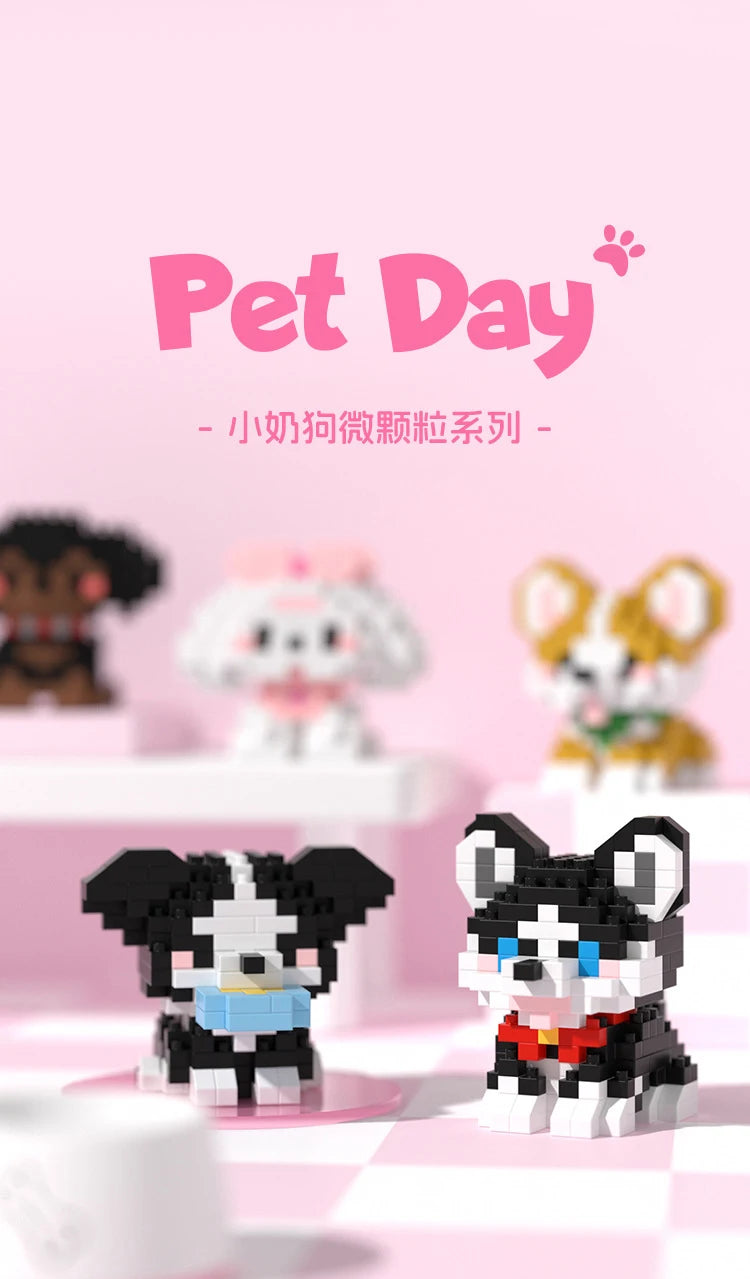 Animal Small Particle Dog Cat  Mini Building Blocks DIY Assembly Brick Sets Educational Toys for Kid 10 To 12 Year Birthday Gift