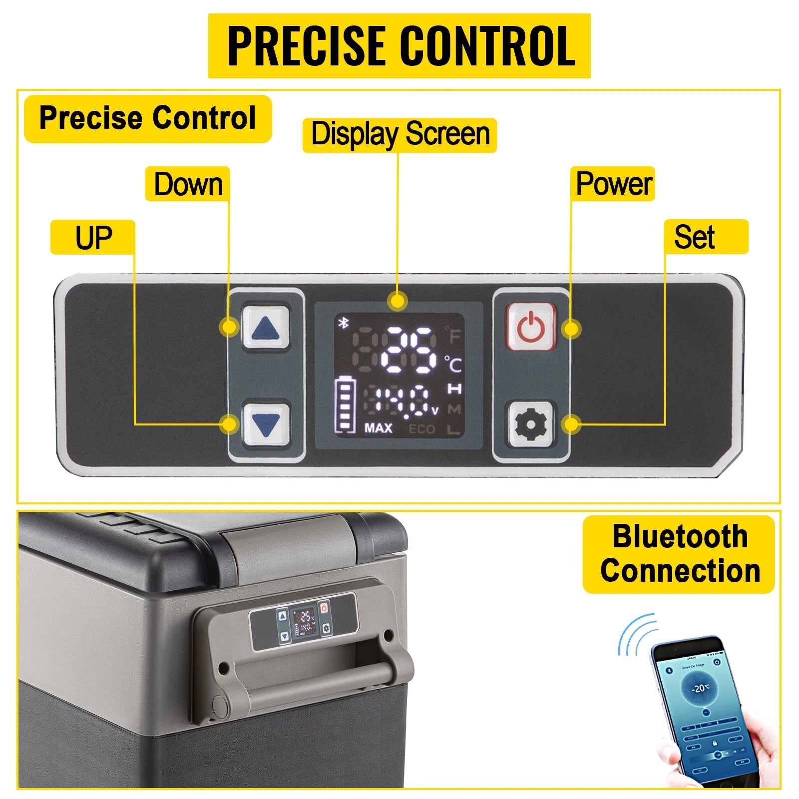 35L/45L/55L Car Refrigerator Mini Fridge Freezer Portable Compressor Cooler 12/24V DC 110-240V Ice Box for Camping