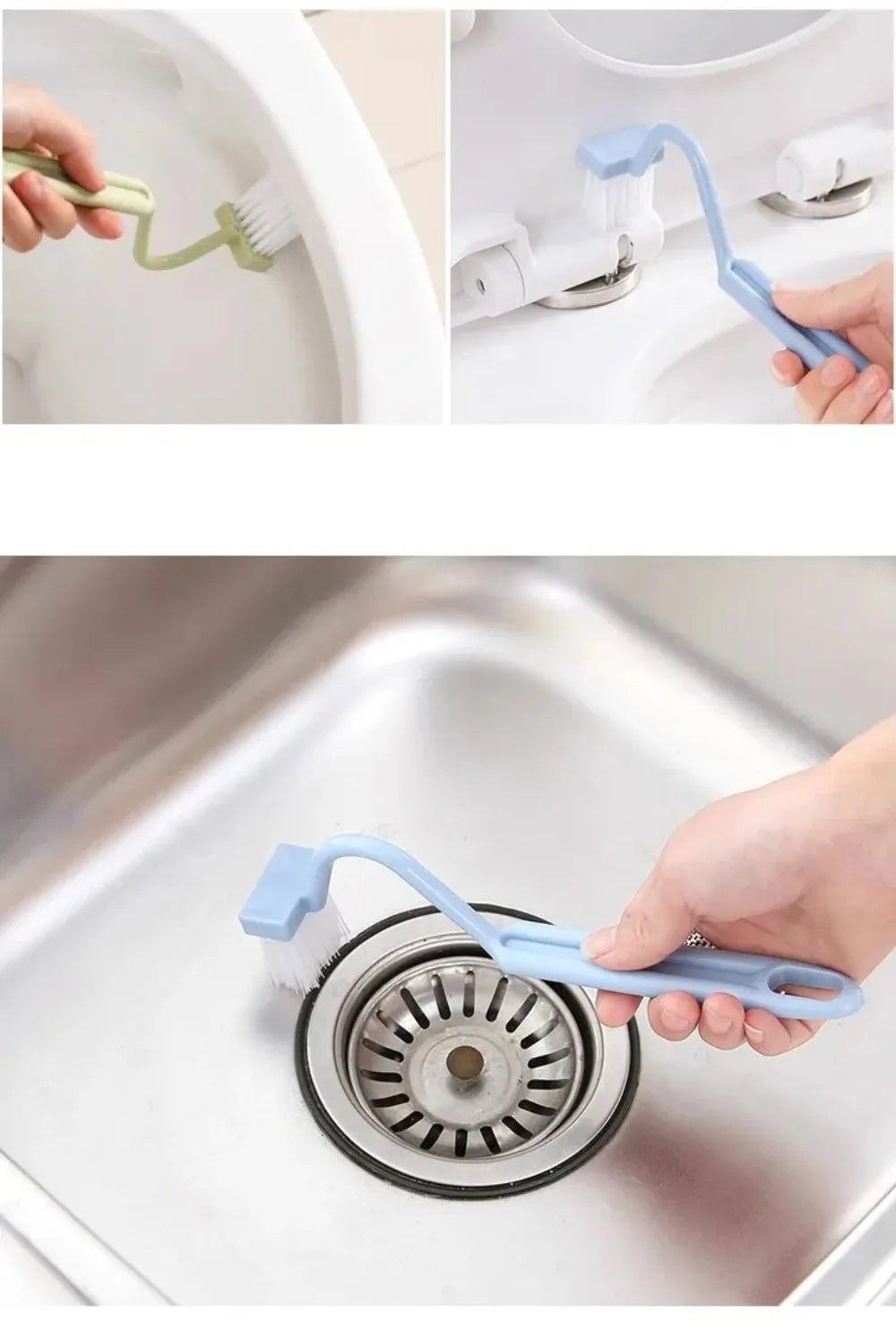 Toilet Brush S Shape Portable Toilet Cleaner Curved Edge Corner Handle Bathroom Supplies Cleaning Household Tools Accessories
