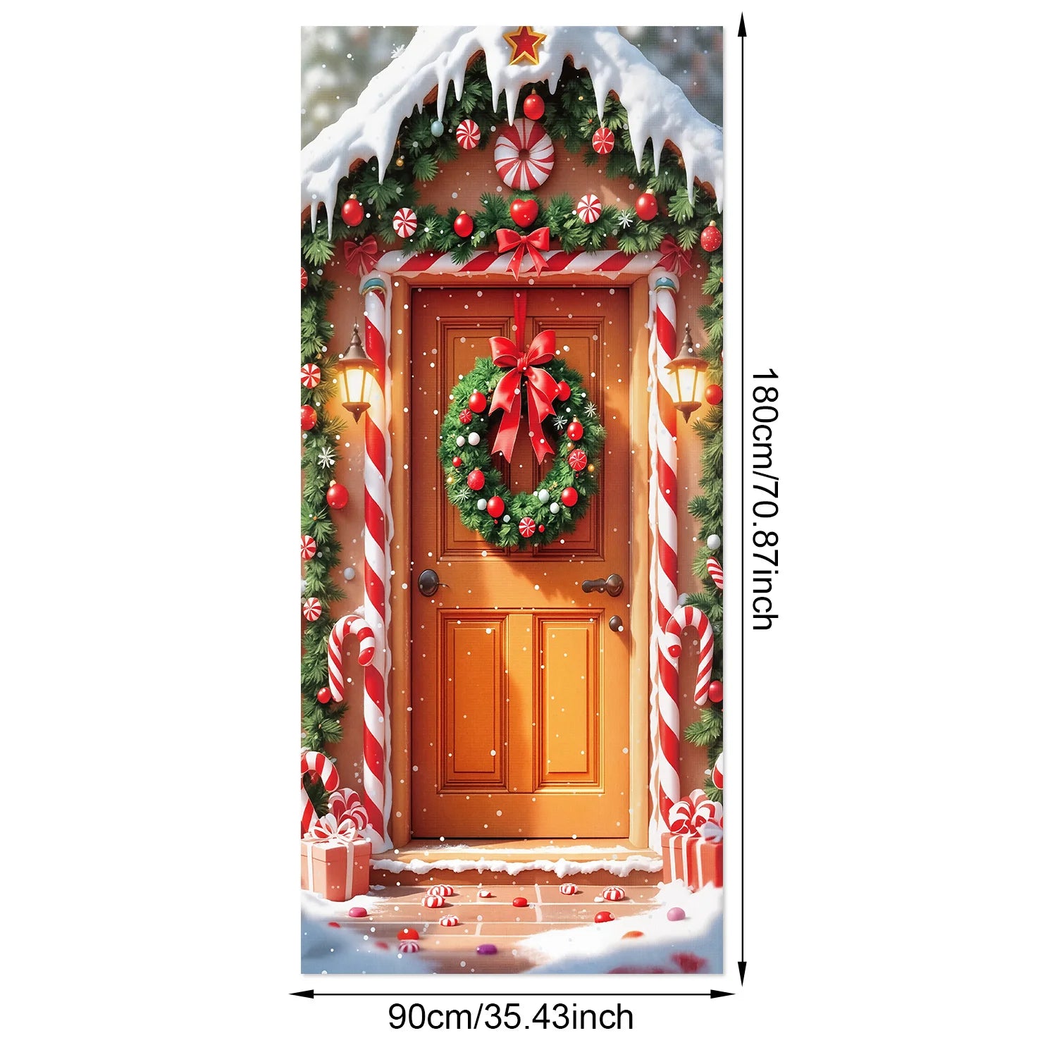 1pcs 2D Christmas Theme Door Cover Banner 2026 New Year Living room Decor Xmas Navidad Santa Snowman animals decor Favor Gift