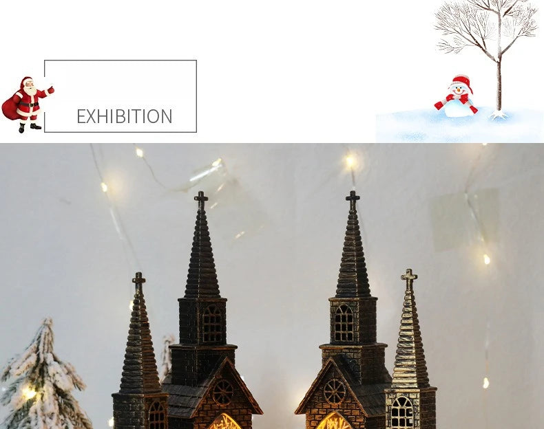 2025 Christmas LED Night Light Lantern Lamp Table Ornament Santa Claus Snowman Vintage Light Table for Home Xmas Navidad Gifts