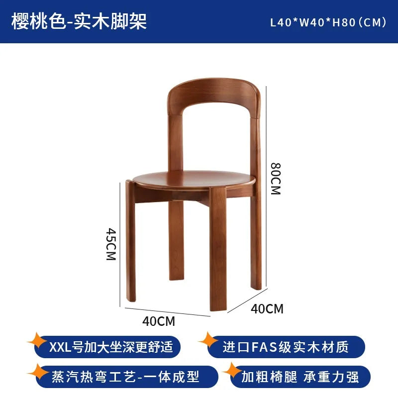 Scandinavian Solid Wood Rey Dining Chairs Steam Bent Technology Ergonomic Bruno Rey Chair Kitchen Furniture Restaurant Chair