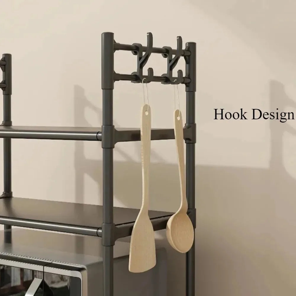 Multi Layer Kitchen Storage Rack Microwave Oven Rack Simple Vertical Storage Rack Kitchen Accessories Countertop Seasoning Rack