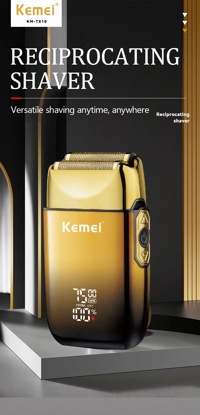 Kemei TX10 Electric Shaver Hair Rechargeable Beard Foil Razor For Men Bald Head Shaving for Men Machine