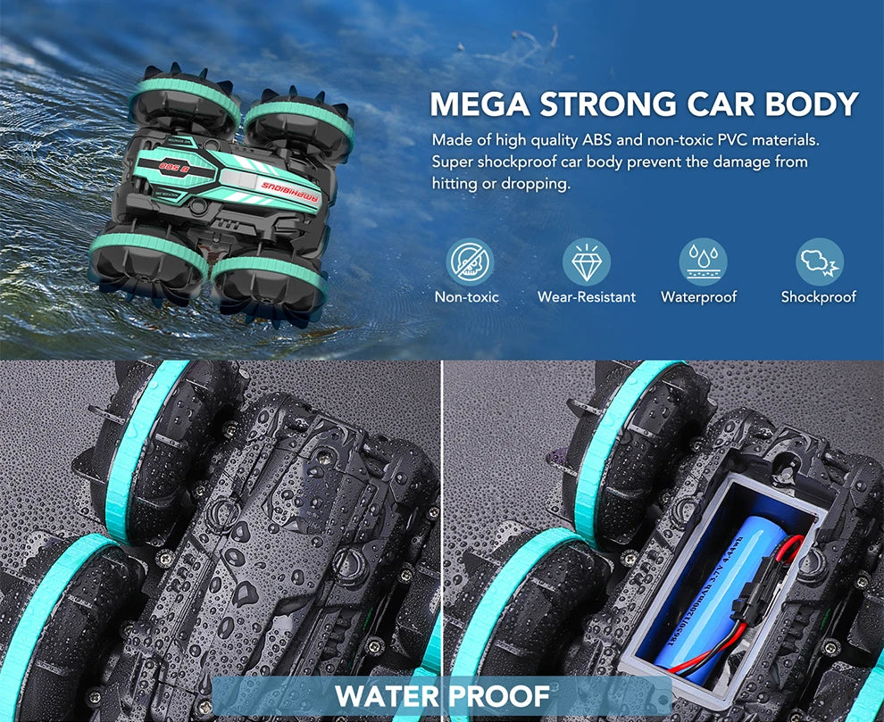 Amphibious Remote Control Car RC Stunt Car Vehicle Double-sided Flip Driving Drift Rc Cars Outdoor Toys for Boys Children's Gift