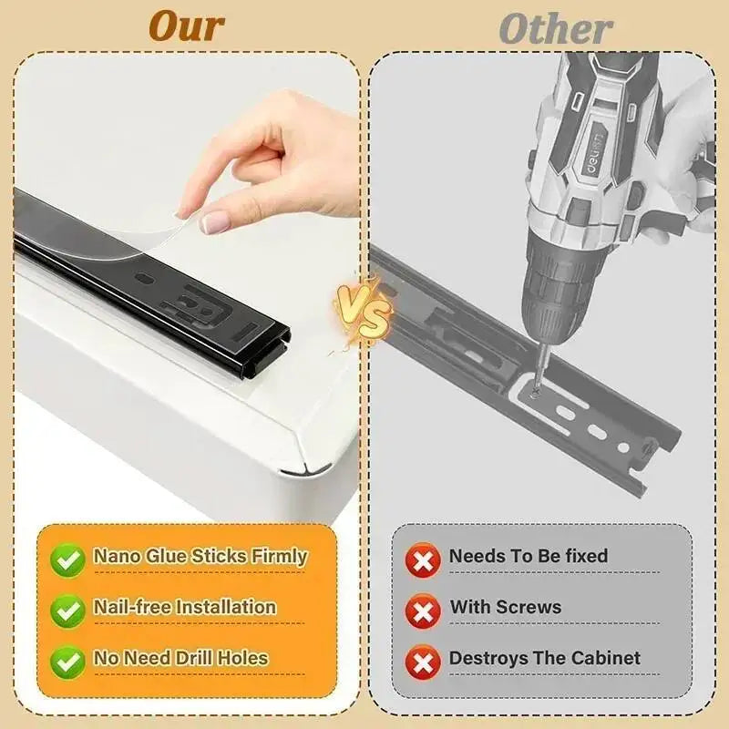 Box With Sliding Rail Pull-Out Cabinet Storage Rack Spice Pantry Shelves Drawer Kitchen Organizer Basket