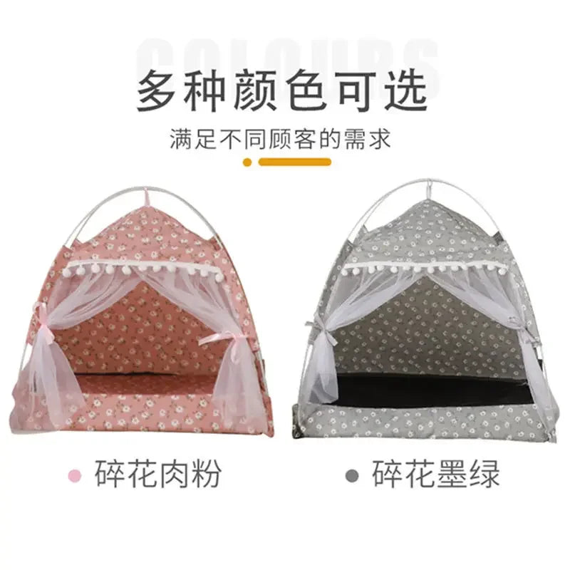 Cat Tent Bed Pet Cat House Closed Cozy Puppy Cage with Floors Pet Dog House Calming Cat Beds Puppy Kennel Tents Pet Supplies