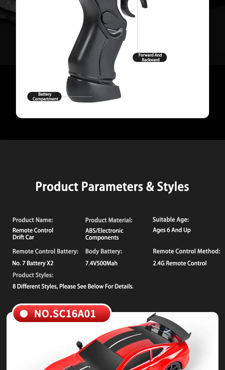 1/16 RC Car AE86 4x4 High-Speed RC Drift Cars 2.4G Remote Control Racing Vehicle 18km/h Waiting For Light Spray Toys for Boys