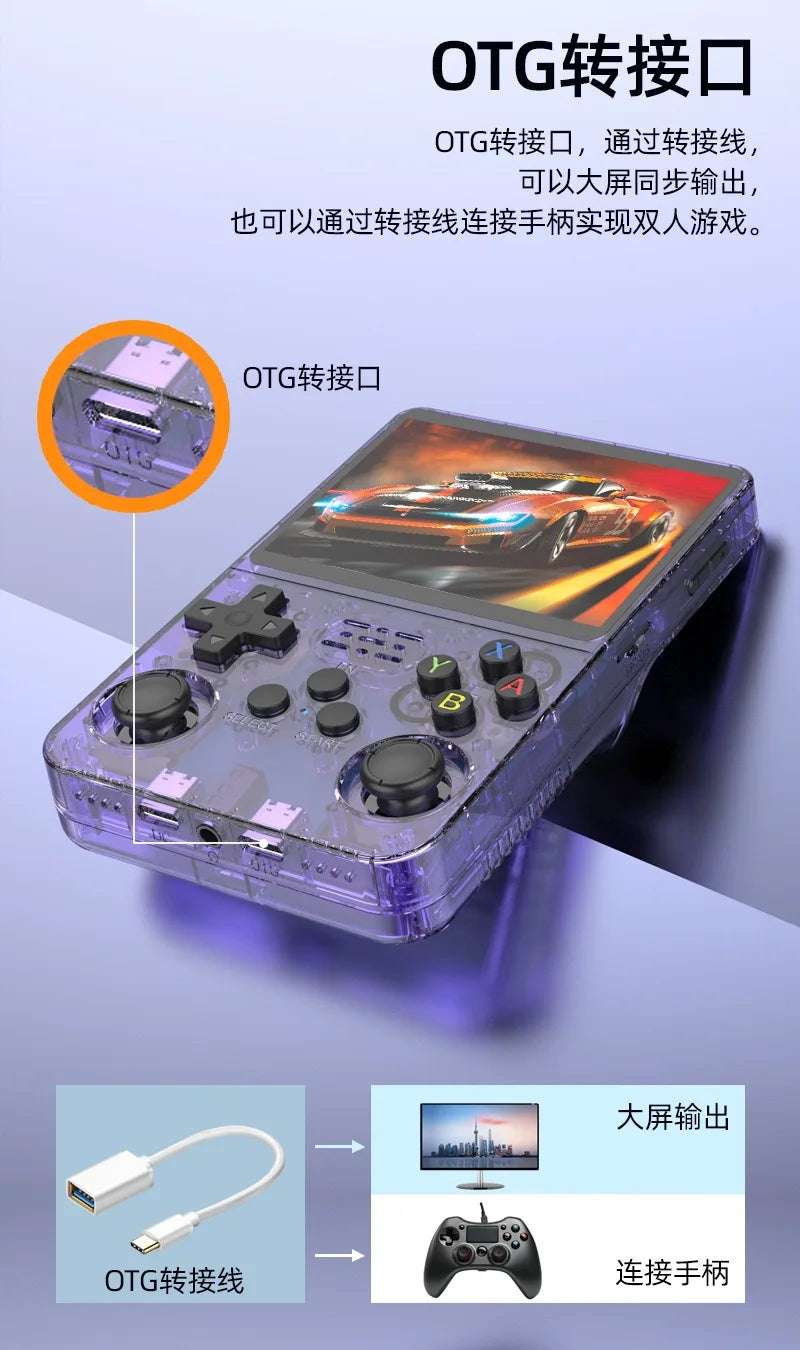 R36S Retro Handheld Video Game Console ARKOS System 3.5 Inch IPS Screen Classic Portable Pocket Video Player 128G Games Boy Gift