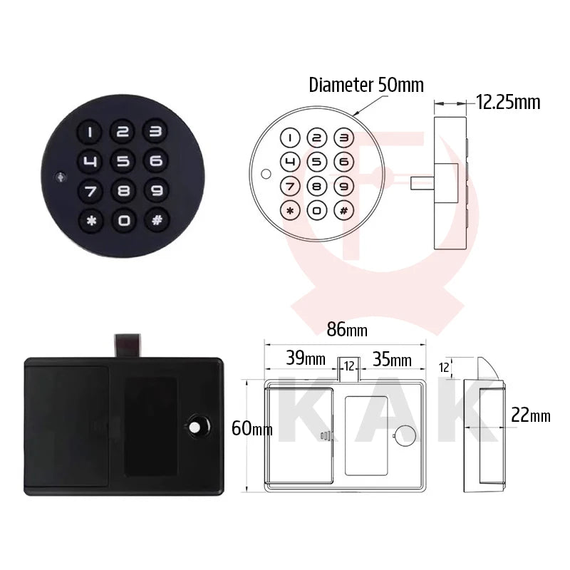 KAK Security Cabinet Password Locks Keyless Door Lock Drawer Combination Code Lock for Gym Locker Lock Electronic Furniture Lock