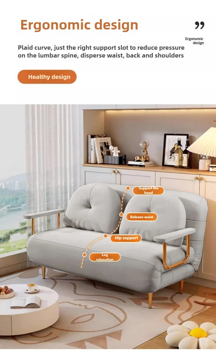 Foldable Balcony Latex Sofa Bed Dual-use Small Unit Double Living Room Light Luxury Cream Style Multifunctional Small Sofa