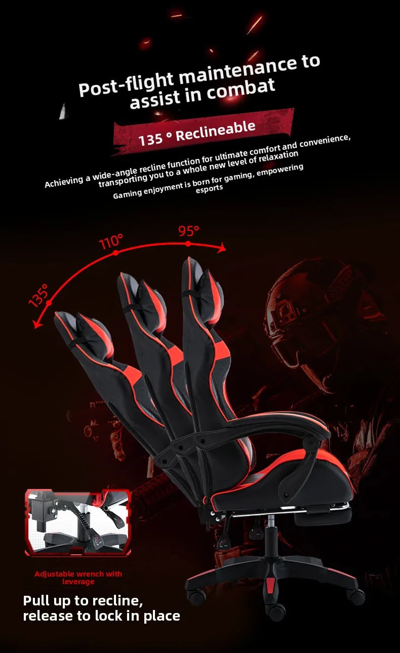 E-sports Chair for Home And Internet Cafe Swivel Computer Chair with Elasticity for Office Live Streaming Cross-border