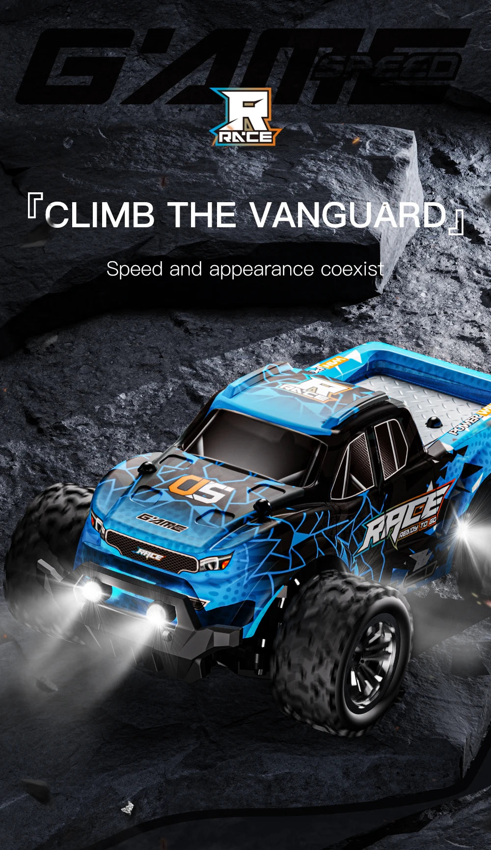 ZWN 1:16/1:20 2.4G Model RC Car With LED Light 2WD Off-road Remote Control Climbing Vehicle Outdoor Cars Toy Gifts for Kids