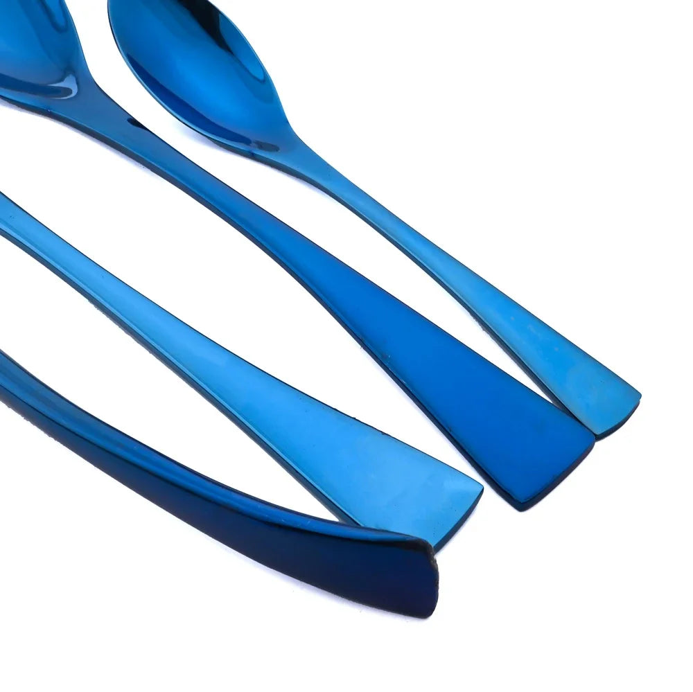 24Pcs/Set  Cutlery Sets 304 Stainless Steel mirror Tableware Knife Forks Spoons Silverware Dinnerware Kitchen Flatware Gift Box