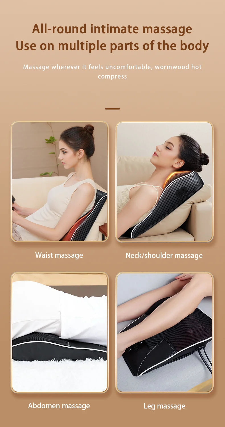 Electric Cervical Pillow For Neck Airbag Ttraction Shiatsu Head Body Back Waist Massager Car With Heating Vibrating Massage