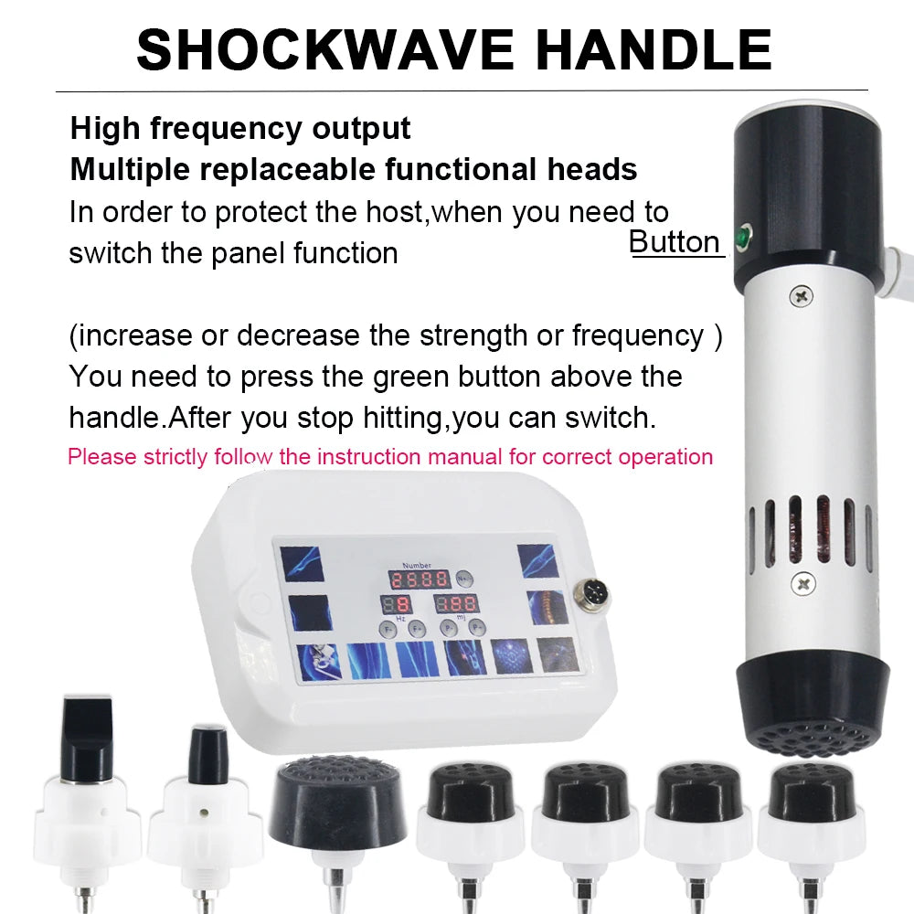 Professional 300MJ Shockwave Therapy Machine For ED Treatment Knee Pain Relief Physiotherapy Physics Shock Wave Body Massager