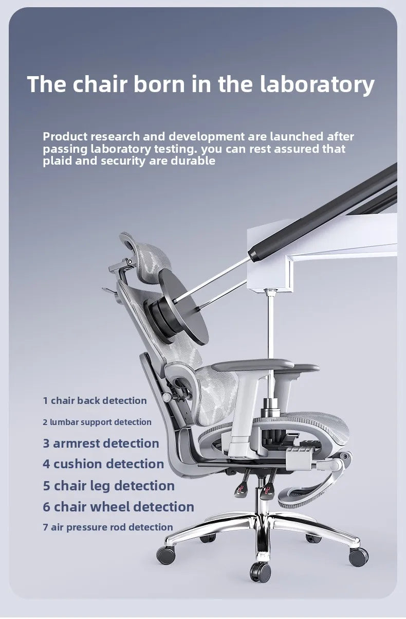 Ergonomic Computer Chair, Reclining Office Swivel Chair, Aluminum Alloy Legs Four-Level Gas Rod